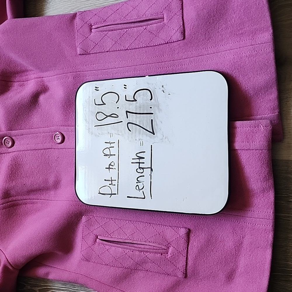 Pendleton Womens 100% Merino Wool  Pink Button Down Hip Length Peacoat Sz Medium - Picture 6 of 15
